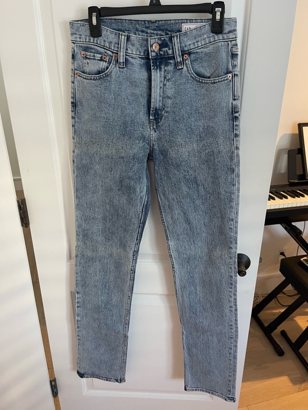 GAP '90s Straight High Rise Jeans - Light Blue Denim
